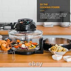 17L Halogen Air Fryer Rotary Convection Oven Multi Cooker Low Fat Health Black