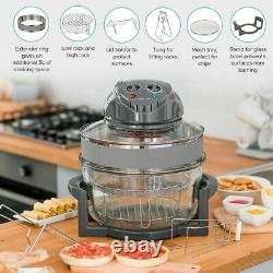 17L Halogen Air Fryer Rotary Convection Oven Multi Cooker Low Fat Health Grey UK