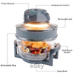 17L Halogen Convection 1400W Electric Cooker Oven Air Fryer with Extender Ring