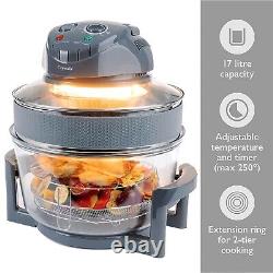 17L Halogen Convection 1400W Electric Cooker Oven Air Fryer with Extender Ring