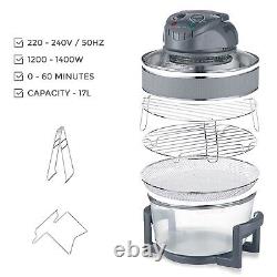 17L Halogen Convection 1400W Electric Cooker Oven Air Fryer with Extender Ring