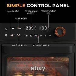 2 in 1 Air Fryer Oven 13L Mini Countertop Convection, Black