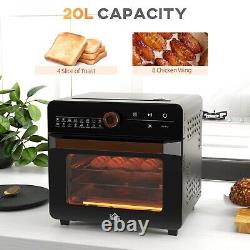 20L Countertop Mini Oven Air Fryer Oven with 17 Presets 1400W Black