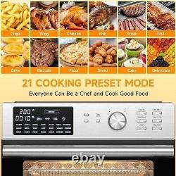 30L Air Fryer Oven With Rotisserie LCD Timer, Temperature Control Double Glas