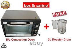 35L Convection Rotisserie Grill BBQ Oven 1500W + Roasting Drum for Coffee Beans