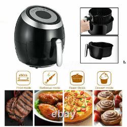 5.8QT 5.5L Air Fryer Low Fat Oil Free Kitchen Oven Timer Frying Cooker Healthy