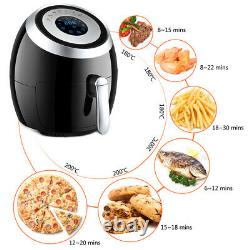 5.8QT Air Fryer Healthy Frying Cooker Low Fat Oil Free Kitchen Oven Timer 1500W