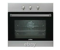 60cm Black Built In Single Electric Fan Forced Oven Kitchen Stainless Steel