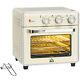 7-in-1 Toaster Oven Air Fry Bake Warm Countertop Timer 1400w Cream Homcom