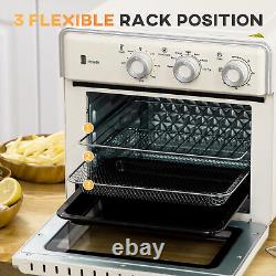 7-in-1 Toaster Oven Air Fry Bake Warm Countertop Timer 1400W Cream HOMCOM