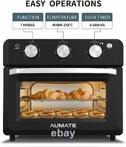 AUMATE Air Fryer Toaster Oven, 18L Convection Mini Oven, 1600W Large Black C1
