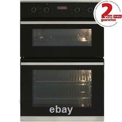Amica ADC900SS 60cm Black Built In Double Electric Fan LED Touch Control Oven