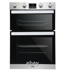 Belling BI902MFCT stainless steel Double Built In Electric Oven, used