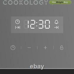 Built-in Electric Double Oven & timer Cookology CDO900BK 60cm Black Glass