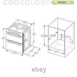 Built-under Electric Double Oven & timer Cookology CDO720BK 60cm Black