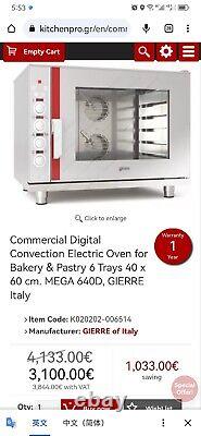 Commercial Digital Convection Electric Oven for Bakery & Pastry 6 Trays 40 x 60