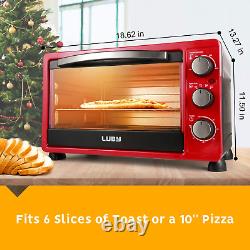 Convection Toaster Oven with Timer, Toast, Broil Settings, Includes Baking Pan