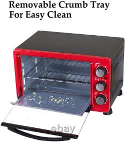 Convection Toaster Oven with Timer, Toast, Broil Settings, Includes Baking Pan