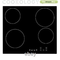 Cookology 60cm Black Single Electric Fan Oven, Ceramic Hob & Hob Pack