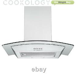 Cookology 60cm Built-in Electric Fan Oven, Gas-on-Glass Hob & Curved Hood Pack