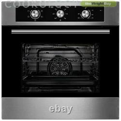 Cookology 60cm Built-in Electric Fan Oven, Hot Plate Hob & S/Steel Hood Pack