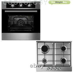 Cookology 60cm Built-in Electric Fan Oven & Stainless Steel Gas Hob Pack