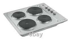 Cookology 60cm Built-in Electric Fan Oven & Stainless Steel Solid Plate Hob Pack