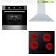 Cookology 60cm Electric Fan Oven, Touch Control Ceramic Hob & Cooker Hood Pack