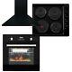 Cookology 60cm Oven Hob & Hood Pack Fan Oven And Solid Plate Hob Pack In Black