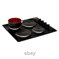 Cookology 60cm Oven Hob & Hood Pack Fan Oven and Solid Plate Hob Pack in Black