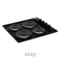 Cookology 60cm Oven Hob & Hood Pack Fan Oven and Solid Plate Hob Pack in Black