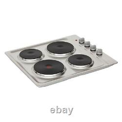Cookology 60cm Oven Hob & Hood Pack Oven and Solid Plate Hob Pack- Stainless
