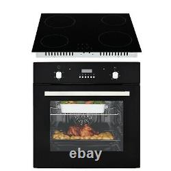 Cookology 60cm Oven Pack Fan Oven and Electric Ceramic Hob Pack in Black