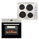Cookology 60cm Oven Pack Fan Oven And Solid Plate Hob Pack In Stainless Steel