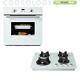 Cookology 60cm White Digital Electric Fan Oven & Built-in Gas-on-glass Hob Pack