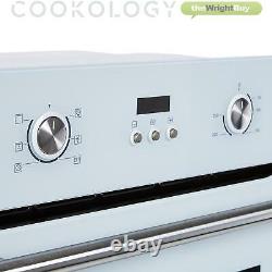 Cookology 60cm White Digital Electric Fan Oven & Built-in Gas-on-Glass Hob Pack