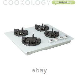 Cookology 60cm White Digital Electric Fan Oven & Built-in Gas-on-Glass Hob Pack