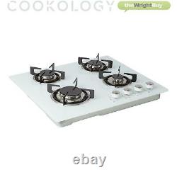 Cookology 60cm White Electric Fan Forced Oven & Built-in Gas-on-Glass Hob Pack