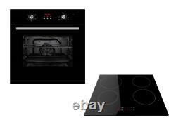 Cookology Black 60cm Digital Timer Fan Oven & Touch Control Induction Hob Pack