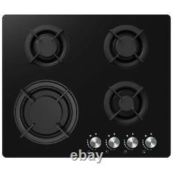 Cookology Black Built-in Double Oven & 60cm Gas-on-Glass Hob Pack