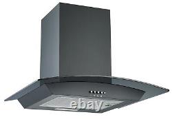 Cookology Black Built-in Double Oven, Gas-on-Glass Hob & Curved Hood Pack