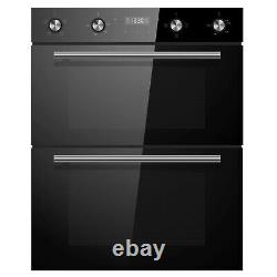 Cookology Black Built-under Double Oven & 60cm Gas-on-Glass Hob Pack