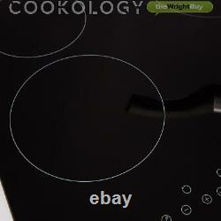 Cookology Black Built-under Double Oven, Ceramic Hob & Curved Glass Hood Pack
