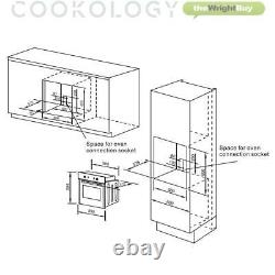 Cookology Black Electric Fan Forced Oven, 60cm Ceramic Hob & Visor Hood Pack