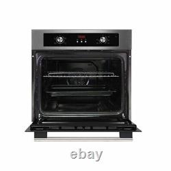 Cookology Black Electric Fan Oven, Touch Induction Hob & Curved Cooker Hood Pack