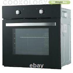 Cookology Black Single Electric Fan Oven & 60cm Built-in Solid Plate Hob Pack