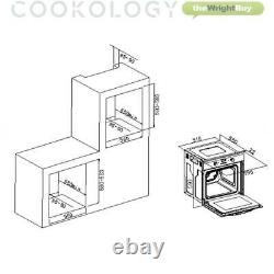 Cookology Black Single Electric Fan Oven, 60cm Gas on Glass Hob & Chimney Pack