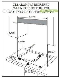 Cookology Black Single Electric Fan Oven, 60cm Gas on Glass Hob & Chimney Pack