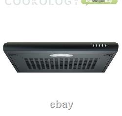 Cookology Black Single Electric Fan Oven, 60cm Gas on Glass Hob, Visor Hood Pack