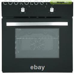 Cookology Black Single Electric Fan Oven, Ceramic Hob & Curved Glass Hood Pack